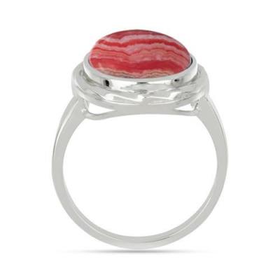BUY REAL RHODOCHROSITE GEMSTONE BIG STONE RING IN STERLING SILVER